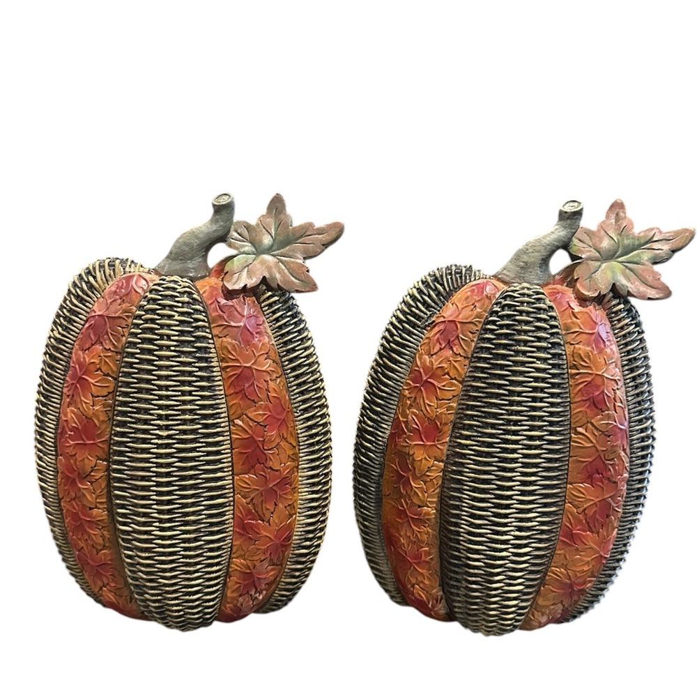 2 Decorative Textured Pumpkins